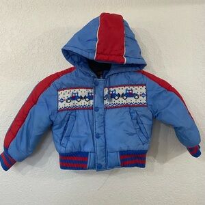 80’s Vintage Kids ARCTIC RACER winter puff Truck hoodie jacket 24M Read